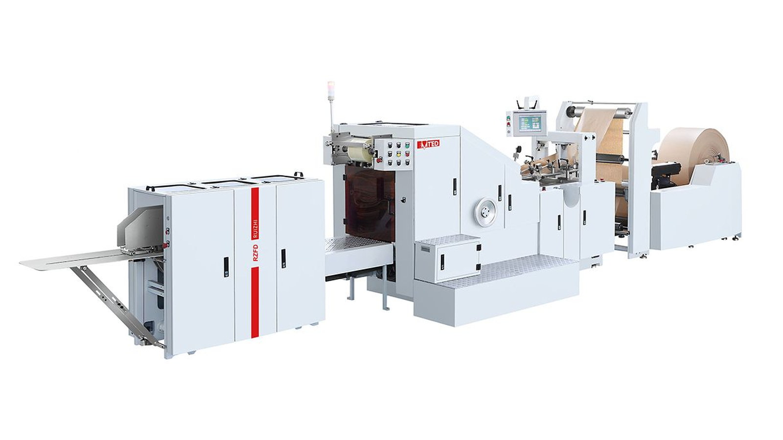 Automatic paper shopping bag making machine