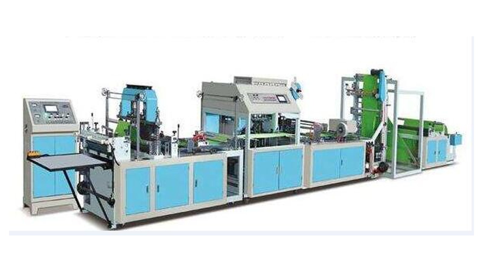Nonwoven bag making machine prepared for maintenance