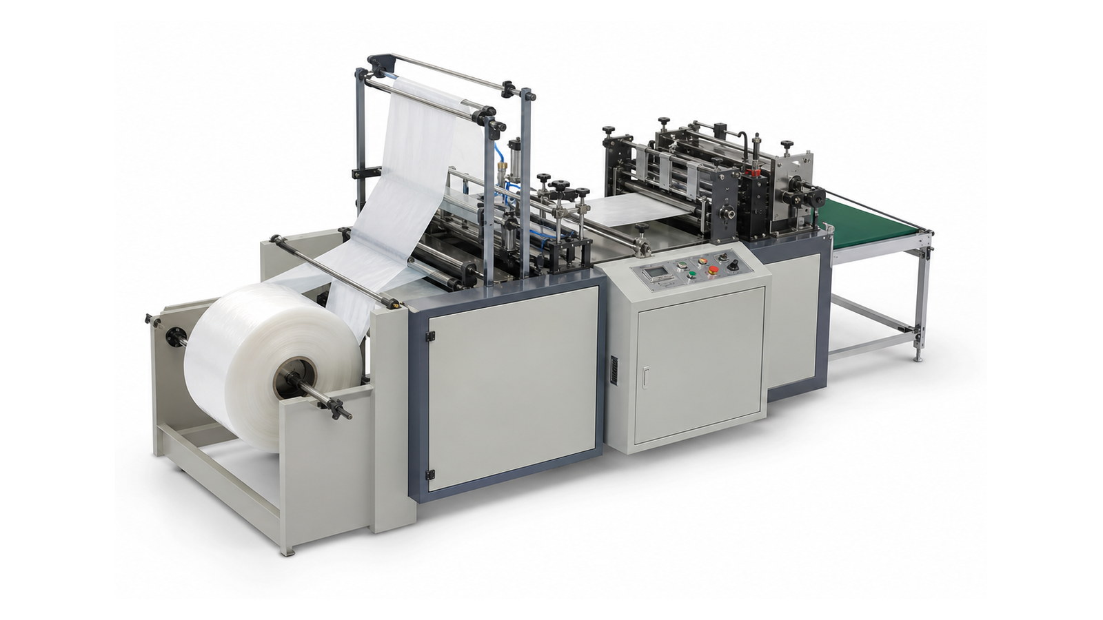 Complete compact entry-level plastic bag making machine