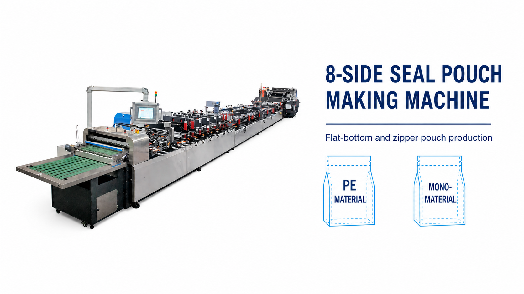 8-Side Seal Flat-Bottom Pouch Making Machine